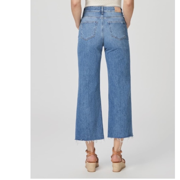 PAIGE ANESSA COVERED BUTTON & RAW HEM WIDE LEG LILAH DESTRUCTED - Picture 3 of 11